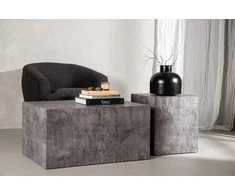Venture Design Kavos staliukų komplektas York 80x60 cm Pilka MDF