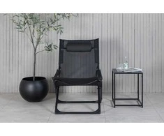 Venture Design Kėdė, Sevilijos sulankstoma atsipalaidavimo, 84x89x63 cm, Juoda