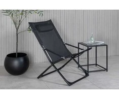 Venture Design Kėdė, Sevilijos sulankstoma atsipalaidavimo, 84x89x63 cm, Juoda