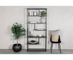 Venture Design Knygų spinta 85x35x188 cm Juodas plienas