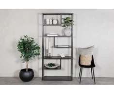 Venture Design Knygų spinta 85x35x188 cm Juodas plienas