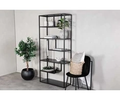Venture Design Knygų spinta 85x35x188 cm Juodas plienas