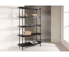 Venture Design Atvira knygų lentyna Heim 120 × 190 cm, juoda