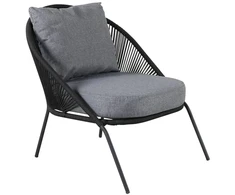 Venture Design Lounge kėdė Lindos 52x60 cm Juoda poliesterio virvė