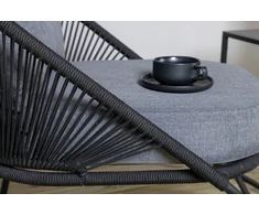Venture Design Lounge kėdė Lindos 52x60 cm Juoda poliesterio virvė