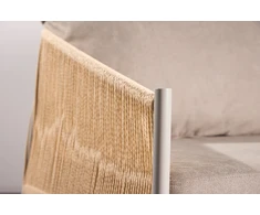 Venture Design Lounge kėdė Louie 94x74 cm Smėlio spalvos lininis audinys plieno rėmas