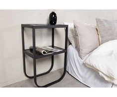 Venture Design Naktinis staliukas, suoliukas, 70x45x30 cm, juodas