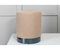Venture Design Venture Home Benji Pouf, 35x35x42,5 cm, pliušinis, smėlio ir juodos spalvos Lumarko!
