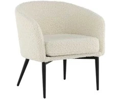 Venture Design Poilsio kėdė, pūkuota, 64x70x66 cm, balta