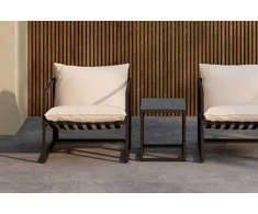 Venture Design Poilsio komplektas Messina Juoda Smėlio Spalvos Plienas