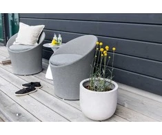 Venture Design Poilsio komplektas, Spoga, Stalas: ⌀40 Kėdė: D:58 A:73 P:67 Sofa: D:58 A:73 P:67, Pilka