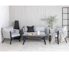 Venture Design Poilsio komplektas, Virya, Sofa: 72x150 cm, Stalas: 46x120 cm, Juodas