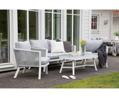 Venture Design Poilsio komplektas, Virya, Stalas: 120x55 cm, Sofa: 77x72 cm, Balta