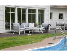 Venture Design Poilsio komplektas, Virya, Stalas: 120x55 cm, Sofa: 77x72 cm, Balta