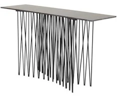Venture Design Priešais stalas, akmuo, 74x130x37 cm, juodas