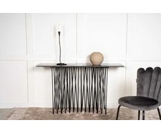 Venture Design Priešais stalas, akmuo, 74x130x37 cm, juodas