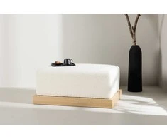 Venture Design Pufas, Ivy, 100x70x45 cm, Balta