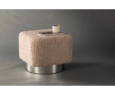 Venture Design Pufas, Newton, 45x38 cm, Sidabrinis/Bežis
