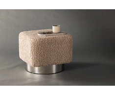Venture Design Pufas, Newton, 45x38 cm, Sidabrinis/Bežis