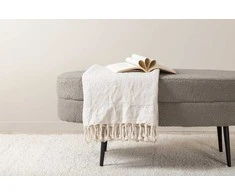 Venture Design Pufas, Otto, 100x40x41 cm, Pilkšva-pilka