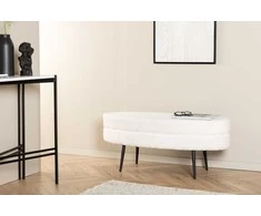 Venture Design Pufas, Otto, 100x40x41 cm, Juoda/Balta
