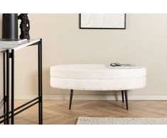 Venture Design Pufas, Otto, 100x40x41 cm, Juoda/Balta