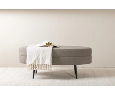 Venture Design Pufas, Otto, 100x40x41 cm, Pilkšva-pilka