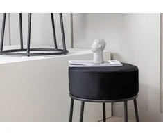 Venture Design Pufas, Petra, Skersmuo: 45,5 cm, Aukštis: 46,5 cm, Juodas