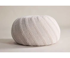 Venture Design Apvalus pufas „Ted“, 45 cm, kreminės spalvos