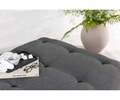 Venture Design Pufas Turin 100x40 cm Tamsiai pilkas audinys