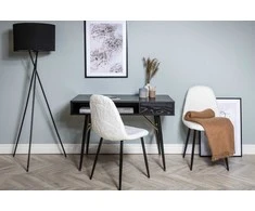 Venture Design Rašomasis stalas, auksinė stalo viršūnė juoda furniruota medžiaga, 60x110 cm, juoda