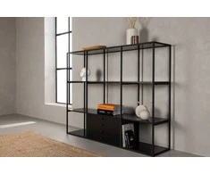Venture Design Reljefinis stalas, Amaraillo, 35x120x150 cm, Juodas