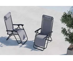 Venture Design Saulės gultas Vulcano 44x50x42,5 cm Pilkas plienas