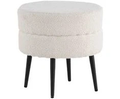 Venture Design Sėdynės Pufas, Puodas Pouf Balta Teddy, 40x40 cm, Balta