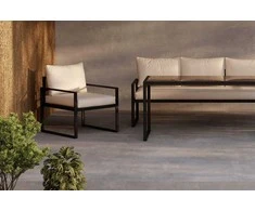 Venture Design Sofa komplektas Catania Juoda Smėlio spalvos