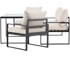 Venture Design Sofa komplektas Catania Juoda Smėlio spalvos