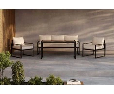 Venture Design Sofa komplektas Catania Juoda Smėlio spalvos