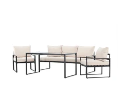 Venture Design Sofa komplektas Catania Juoda Smėlio spalvos