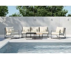 Venture Design Sofa komplektas Palazzo juoda smėlio spalvos lauko baldai