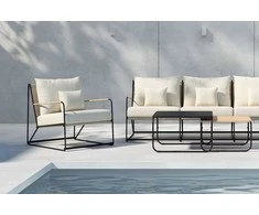 Venture Design Sofa komplektas Palazzo juoda smėlio spalvos lauko baldai