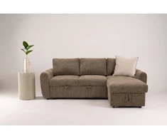 Venture Design sofa-lova Teo, kairiąja gulimąja dalimi, ruda