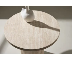 Venture Design Sofa staliukas 50x45 cm, smėlio spalvos, MDF