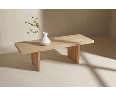 Venture Design Sofa staliukas Yakunik 120x38 cm, gummedis, natūralus MDF