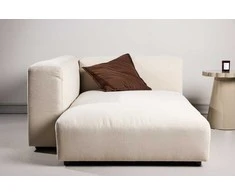 Venture Design Sofa su chaise longue Mavi 105x142 cm smėlio spalvos linas