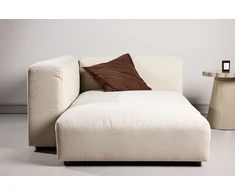 Venture Design Sofa su chaise longue Mavi 105x142 cm smėlio spalvos linas