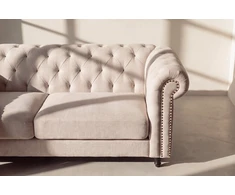 Venture Design Sofa Velvet, 3 vietų, bėžinė/juoda, poliesterinis aksomas
