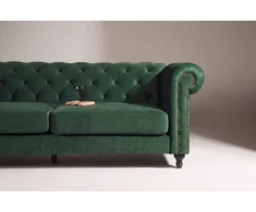 Venture Design Sofa Velvet, 3 vietų, samanų žalio aksomo audinys