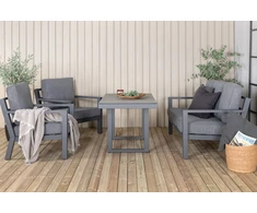 Venture Design Sofos grupė, Barselona, Stalas: 140x75 cm, Sofa: 171x84 cm, Juoda