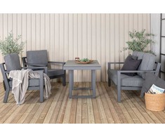 Venture Design Sofos grupė, Barselona, Stalas: 140x75 cm, Sofa: 171x84 cm, Juoda