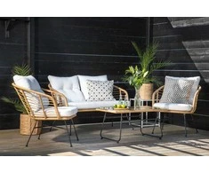 Venture Design Sofos grupė, Viga Soffgrupp, Stalas: 40x69x50 cm Kėdė: 82x76x70 cm Sofa: 81,5x76,5x127 cm, Natūrali